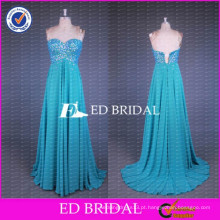 2017 ED Bridal Real Sample Beaded Sweetheart Império Long Chiffon Prom Dress para mulheres grávidas